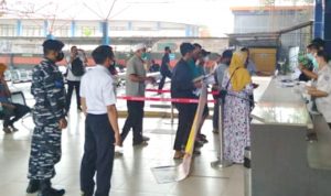 TNI AL – LANAL Banjarmasin Bersinergi gelar pendisiplinan PPKM