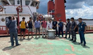 Lanal Banjarmasin Proses Hukum Kapal Bermuatan CPO Diperairan Teluk Kumai