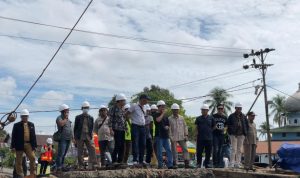Komisi III DPRD Batola Tinjau Pembangunan Proyek Pengganti Jembatan Tanipah kecamatan Mandastana