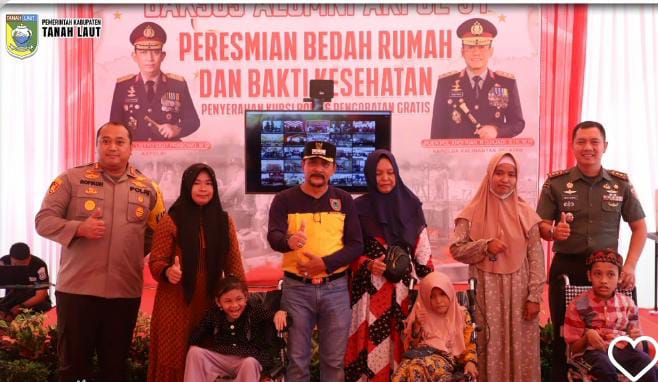 Buat terharu Pj Bupati Tala,  atas pemberian kursi roda dan bedah rumah dari POLRI