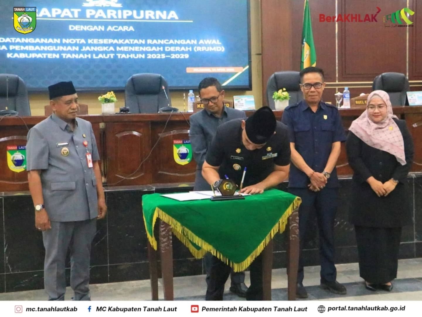 Ketua DPRD bersama Bupati  Tandatangani Nota Kesepakatan Ranwal RPJMD Tala 2025-2029
