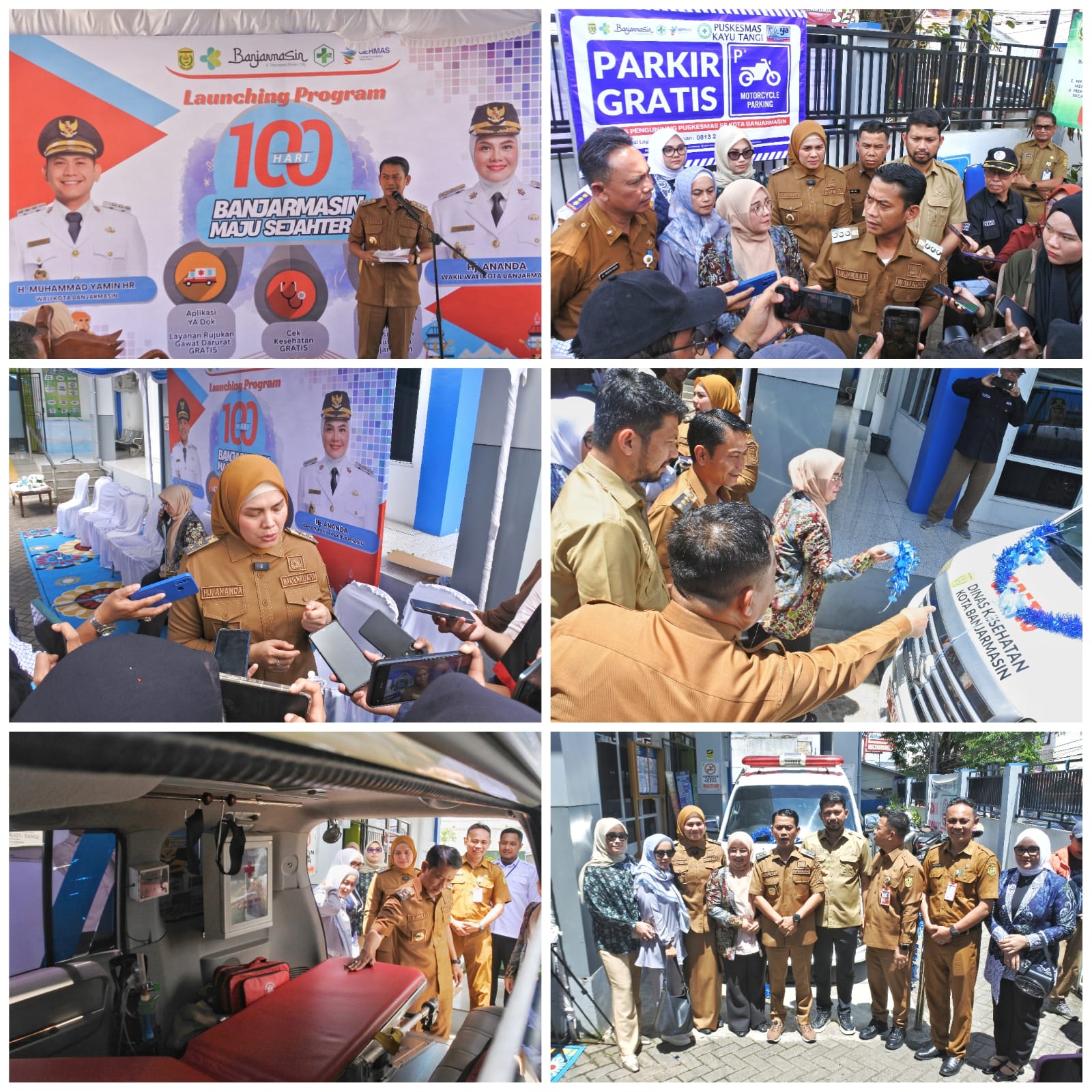 Peduli Rakyat Walikota Banjarmasin Yamin Launching Ambulan Rujukan Gratis dan Parkir Gratis