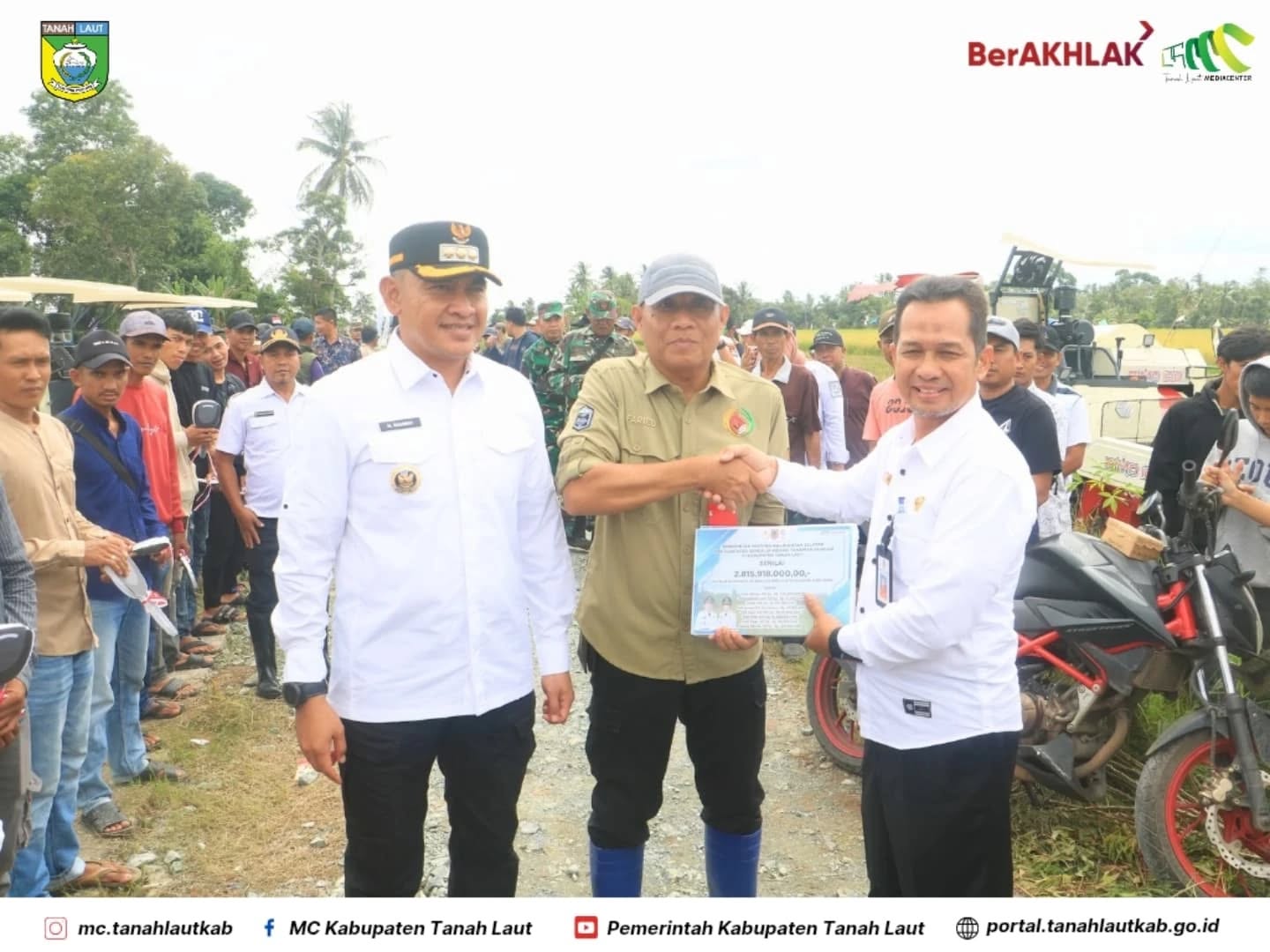Tingkatkan Produksi Padi, Tanah Laut Dapat Hibah 3 Miliar Lebih dari Pemprov Kalsel