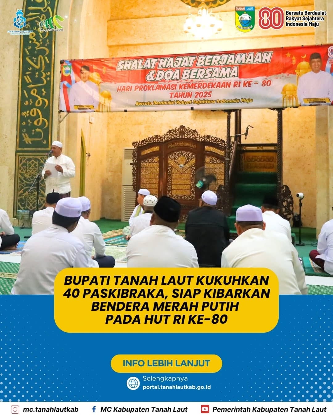 Wakil Bupati Tala Laksanakan Shalat Hajat dan Doa Bersama dalam Rangka HUT RI ke-80