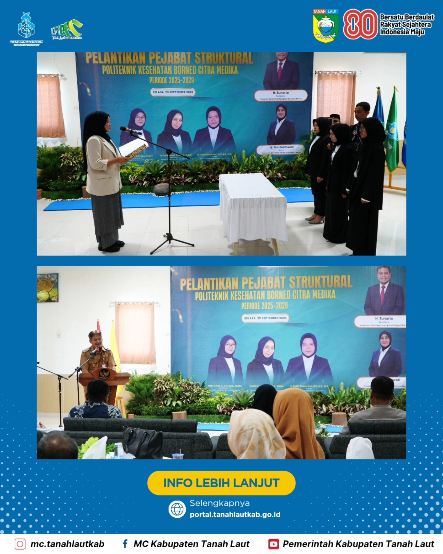Wujudkan pendidikan kesehatan  berkualitas, Yayaysan BHBB gelar Pelantikan Direktur Poltekkes BCM