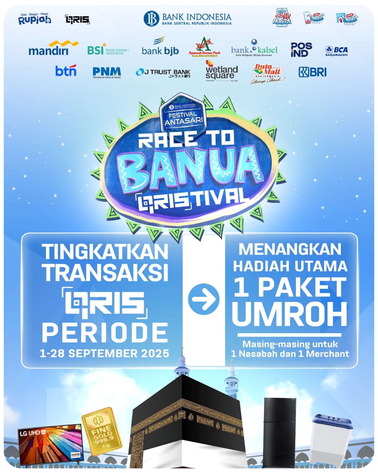BI Kalsel Gelar QRIStival  untuk raih  Hadiah Utama Umroh dan hadiah menarik lainnya