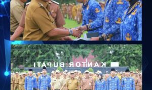 Di  Apel Gabungan Wakil Bupati Tala serahkan SK CPNS