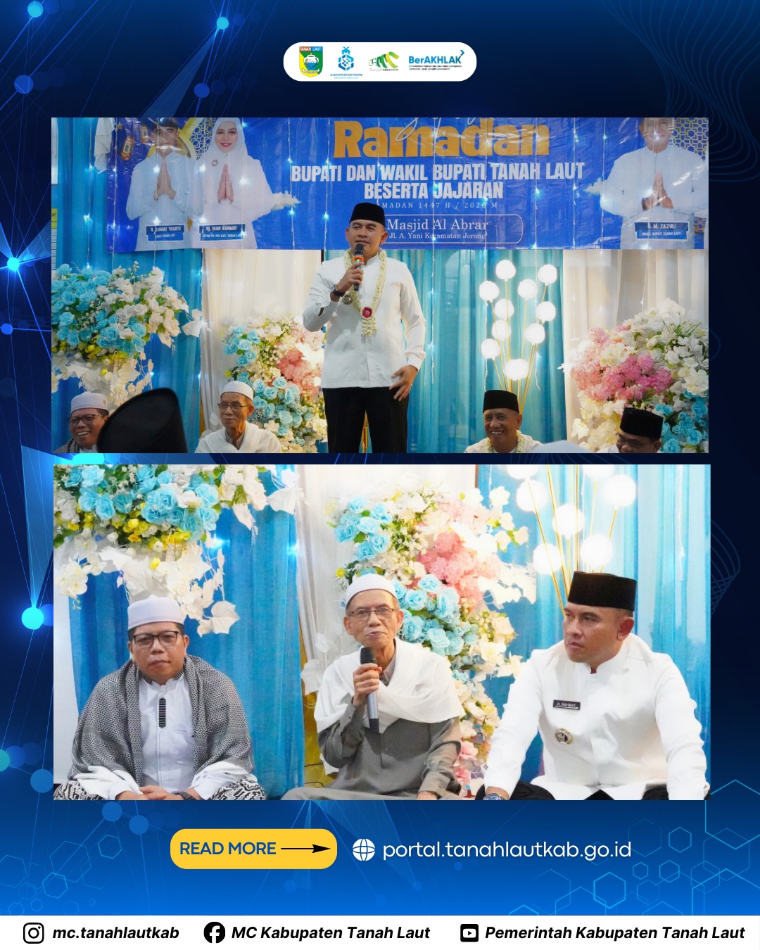 Serahkan Dana Hibah Rp 106 Juta, Bupati Tanah Laut Awali Safari Ramadhan 1447 H