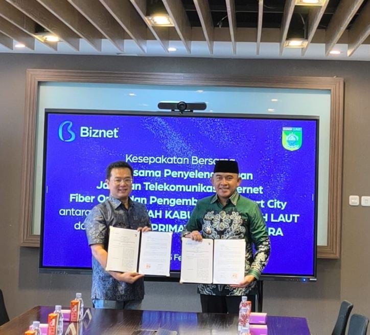 Memperluas Program Jaringan Internet, Pemkab. Tanah Laut melakukan MOU dengan BIZNET