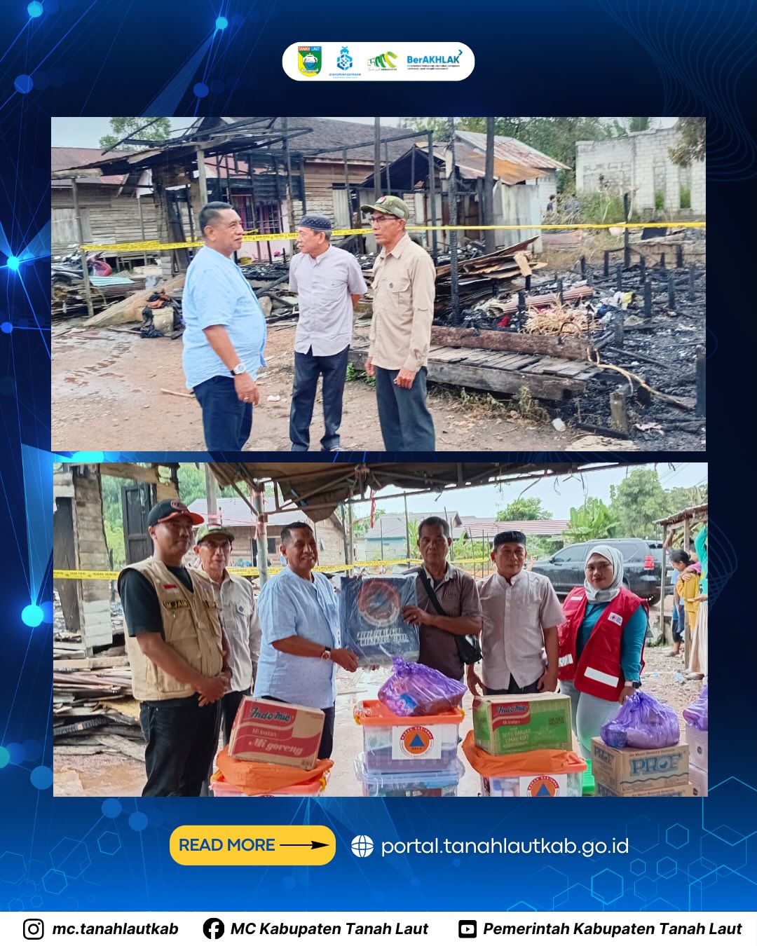 Mendengar Kebakaran di Liang Anggang  Bupati segera berangkat ke Lokasi