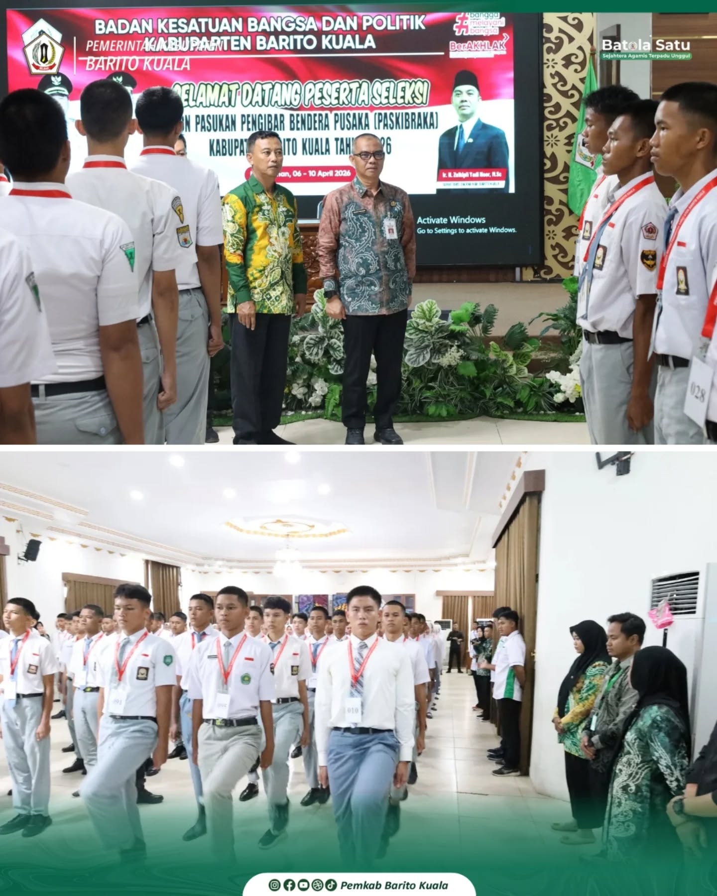 Sekda Zulkifli Resmi Tutup Seleksi Paskibraka Barito Kuala tahun 2026