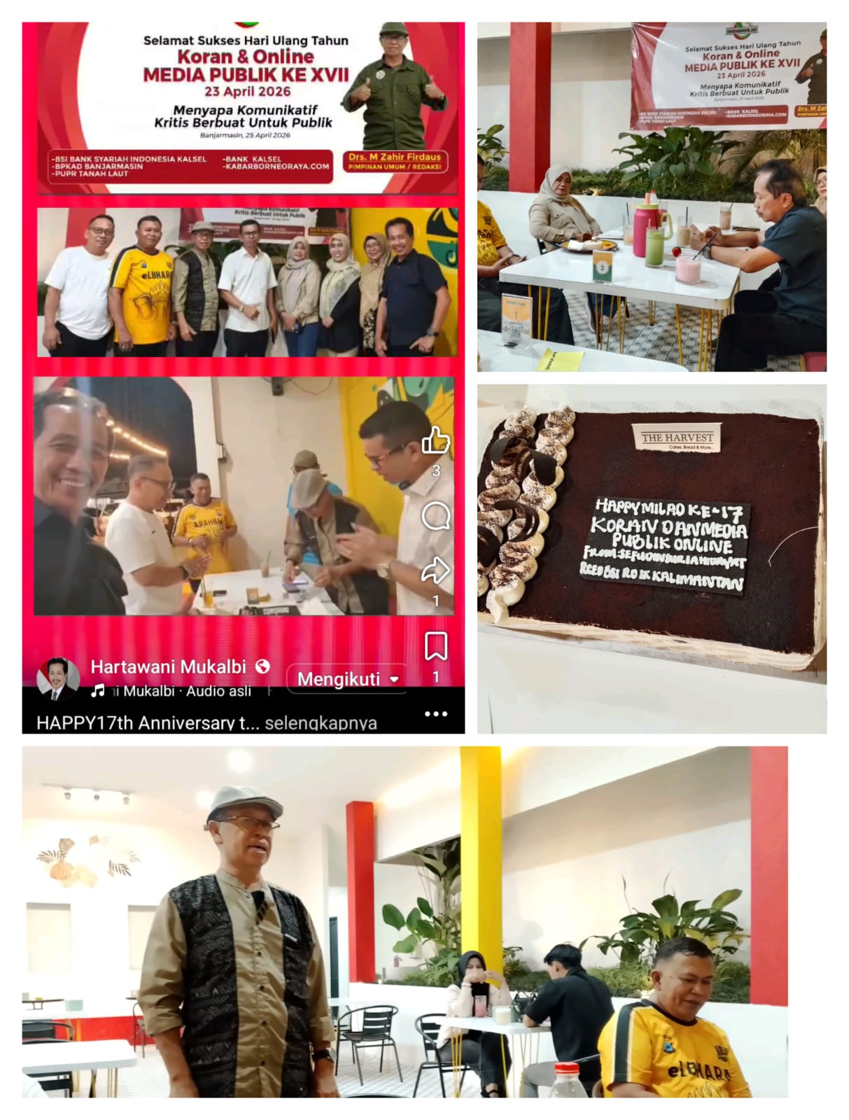 Genap 17 Tahun Koran & Online Media Publik.net,  SUKURAN DI CAFE PANEN HIJAU Banjarmasin