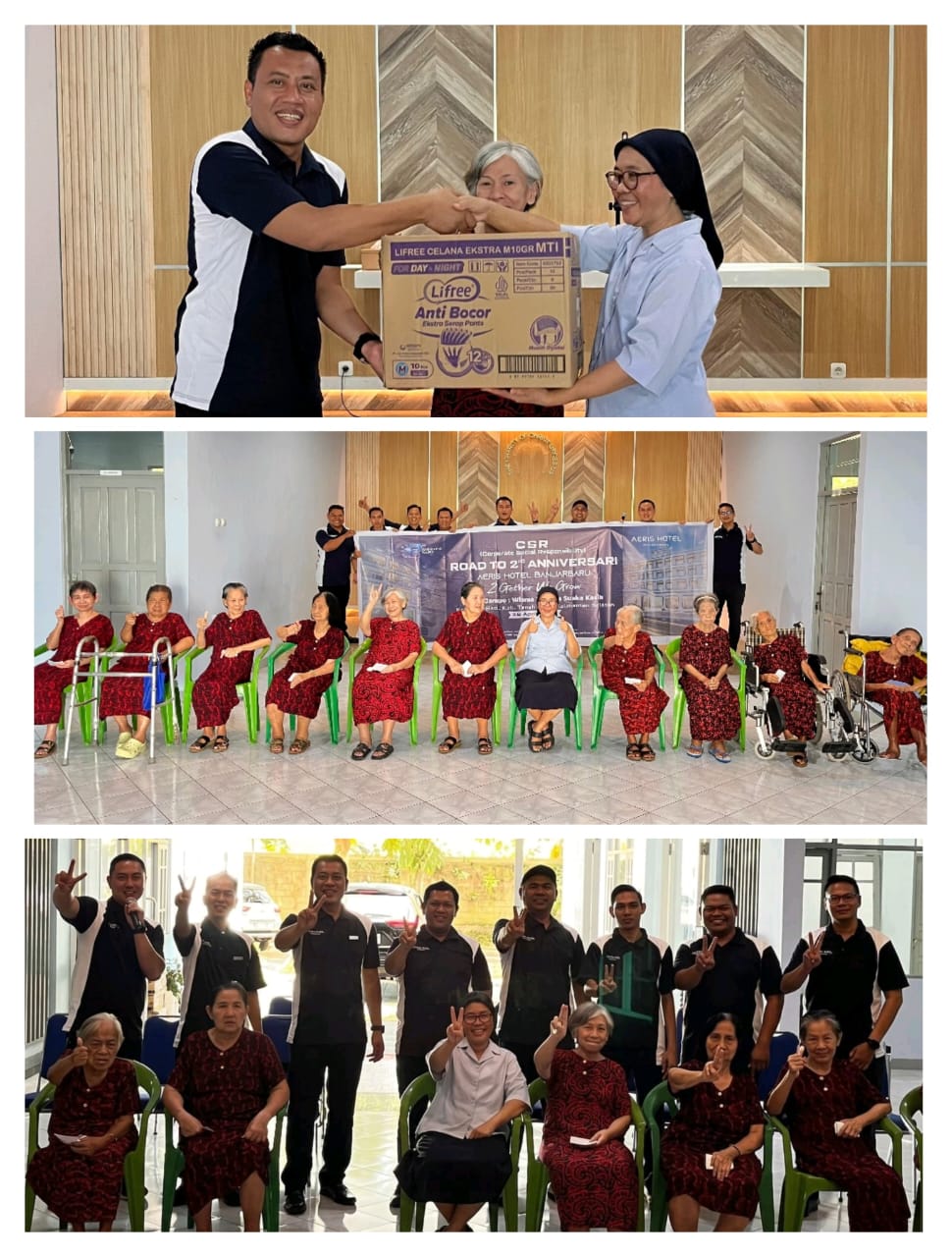Sebagai Wujud Kepedulian Hotel Aeris Banjarbaru berikan Bantuan kepada Panti Werda di Tanah Laut