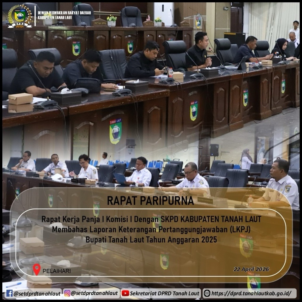 Komisi I DPRD Tanah Laut Gelar Rapat Kerja dengan Dinas PMD, Bedah LKPJ Bupati 2025