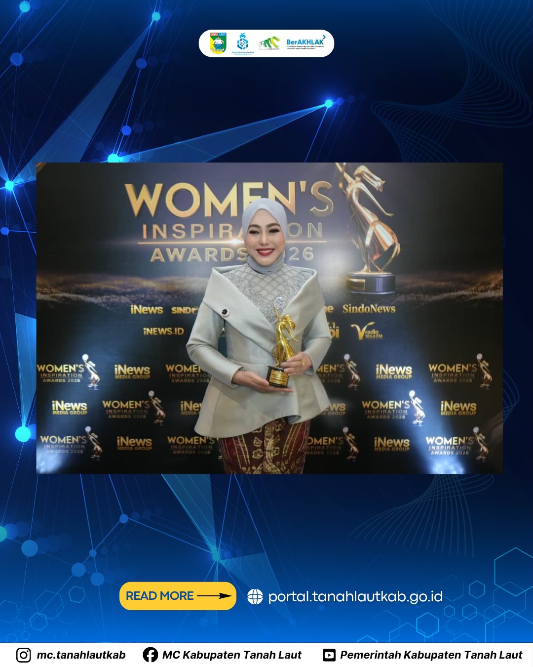 Ketua DEKRANASDA Tanah Laut  HJ. Dian Rahmat Trianto Menerima Penghargaan Woman Inspiration Award 2026