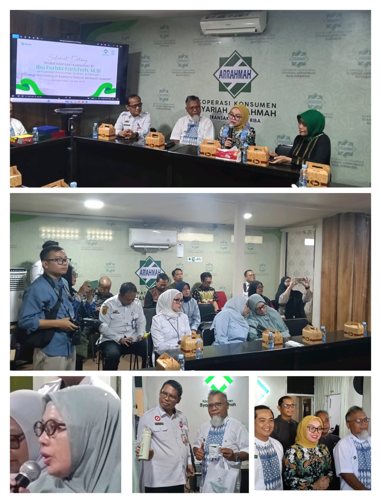 Perkuat Perekonomian Masyarakat, Wakil Menteri Koperasi RI Farida Kunjungi Koperasi Konsumen Syariah Arrahmah Kalsel