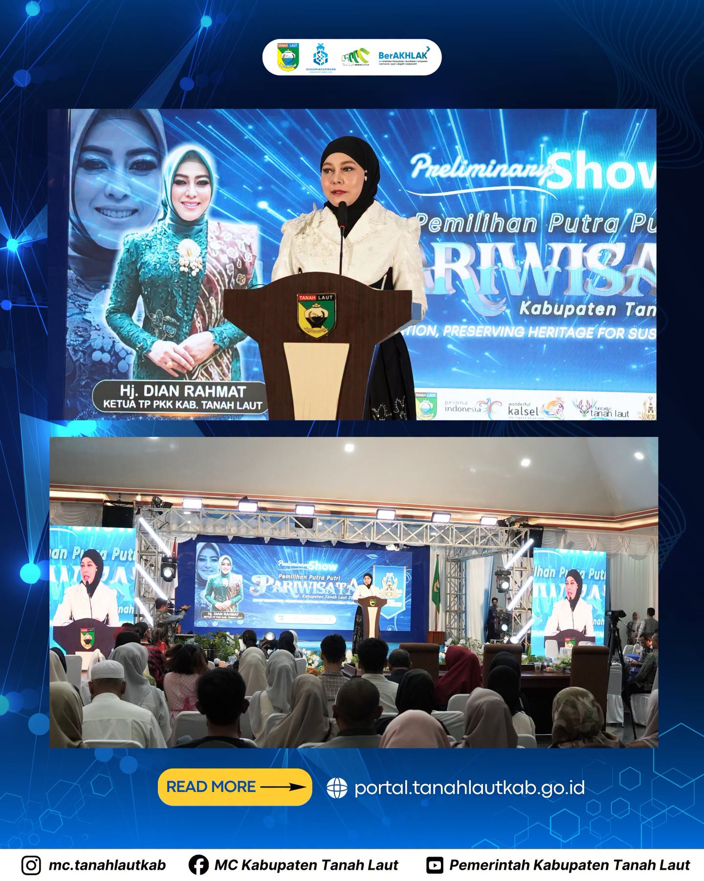 Hj. Dian Rahmat Buka Malam Adu Bakat Putra Putri Pariwisata Tanah Laut 2026
